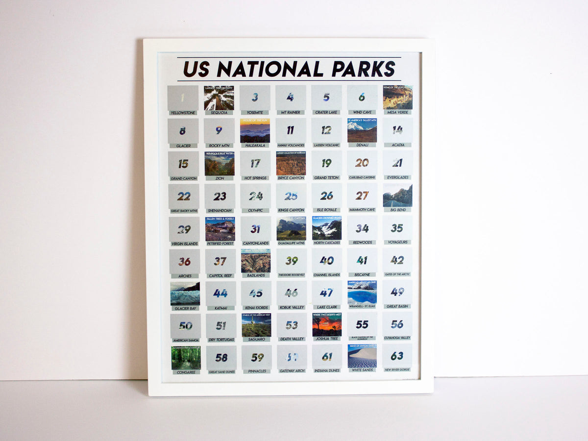 National Park Scratch Off Poster - National Park Checklist