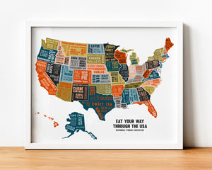 Eat Your Way Through the USA - Scratch Off Poster