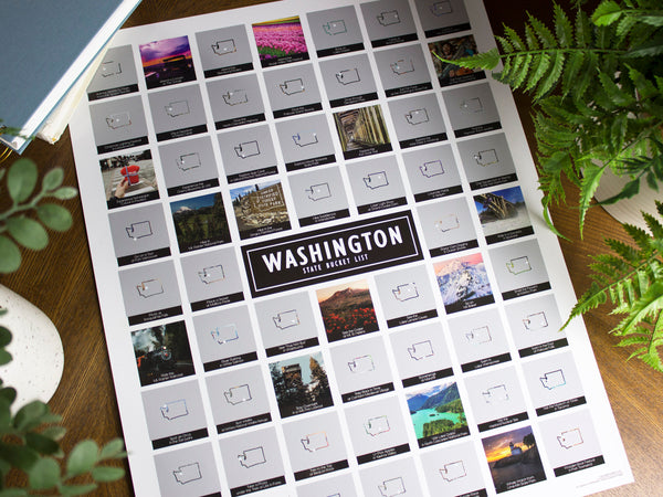 Washington State Bucket List Scratch Off Poster