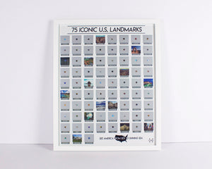 75 Iconic US Landmarks Scratch-Off Poster by Cascadia Modern
